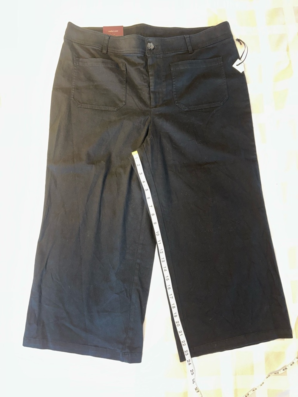Ava & Viv Black Cropped Wide-Leg Pants